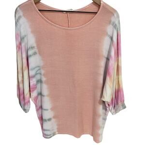 Chrysanthemum Pastel Tie Dye Batwing Top Size Small